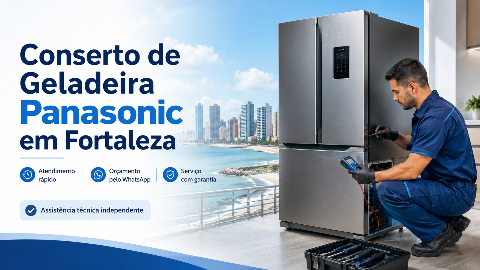 Conserto de geladeira Panasonic em Fortaleza com técnico especializado da Bom Frio Refrigeração